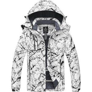 Women's Waterproof Mountain Ski Jacket: Windproof Hooded Coat for Winter Warmth